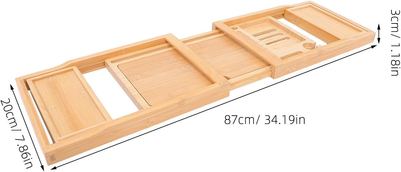 Adjustable Bathtub Tray with Phone Stand, Multi-Function Metal image 2