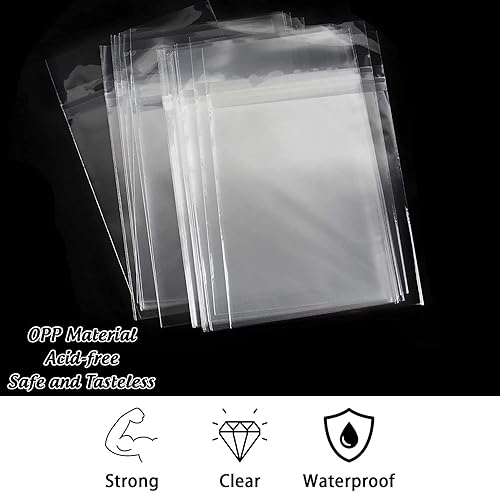 Miniatura 4 de AUEAR Paquete de 100 fundas de plástico transparente de 18 x 24 pulgadas, sin ácidos, bolsas transparentes resellables de cristal de 1.6 mil, aptas