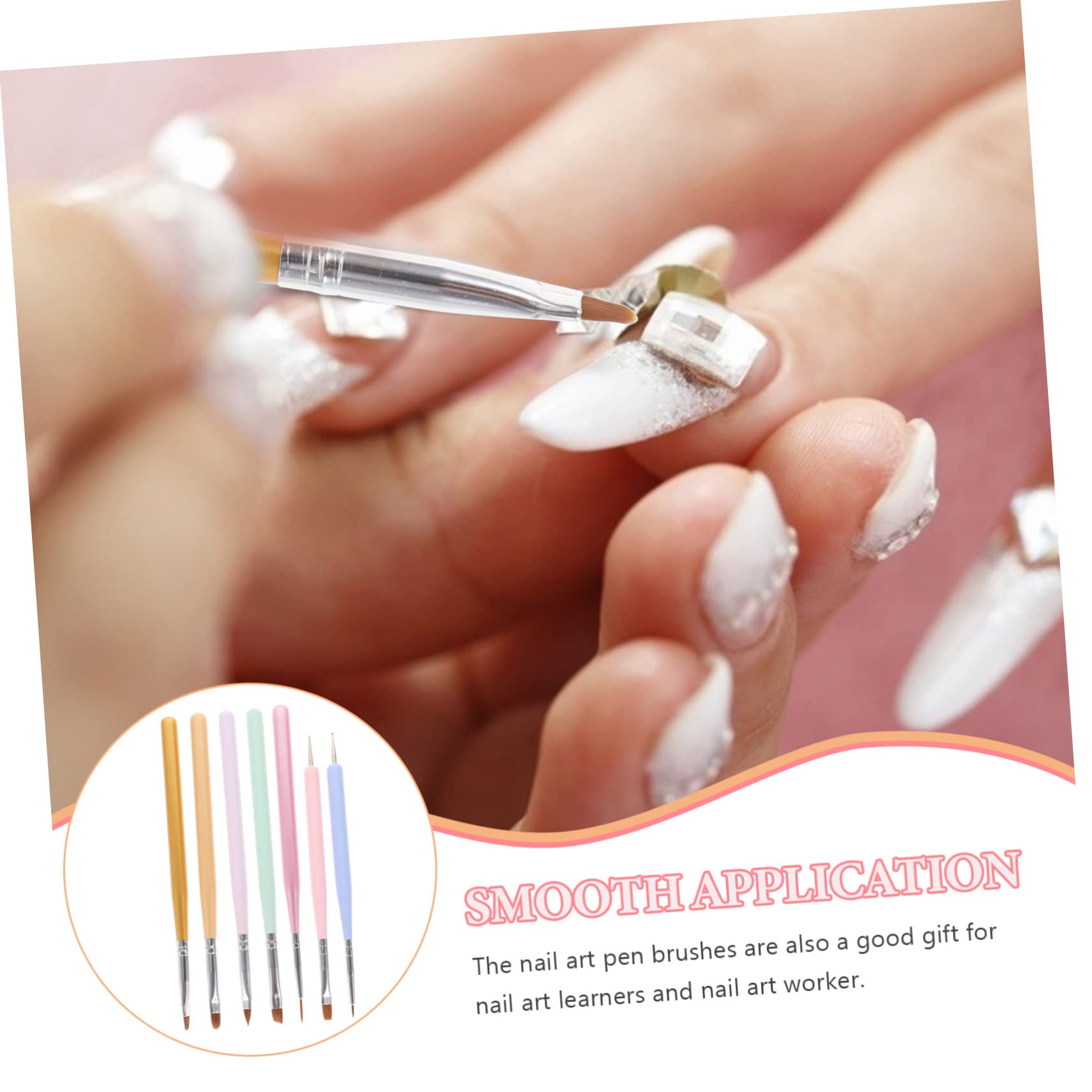 FRCOLOR 35pezzi Pennelli Per Nail Art Con Manico Strumenti Per Disegni Unghie Per Manicure e Decorazioni Personalizzate