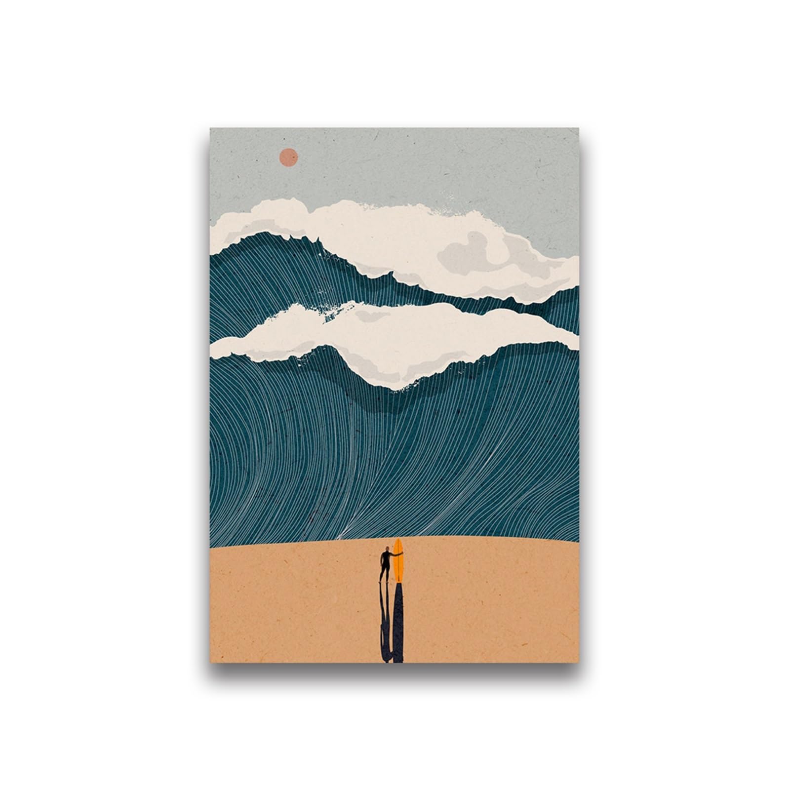 Graiting 1pc Waves Art Pictures Surfing Penguin Manta Dolphin Whale Prints Canvas Painting For Home Living Room Decoration(06,20x30cm)