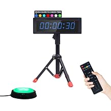 Gym Timer Clock with Remote Control & Push Button,7 RGB Color, Programmable Interval Timer, Countdown/Up Stopwatch,Wall Clock for Home Gym Garage,Portable Training AccessoriesPlug-in+Stand