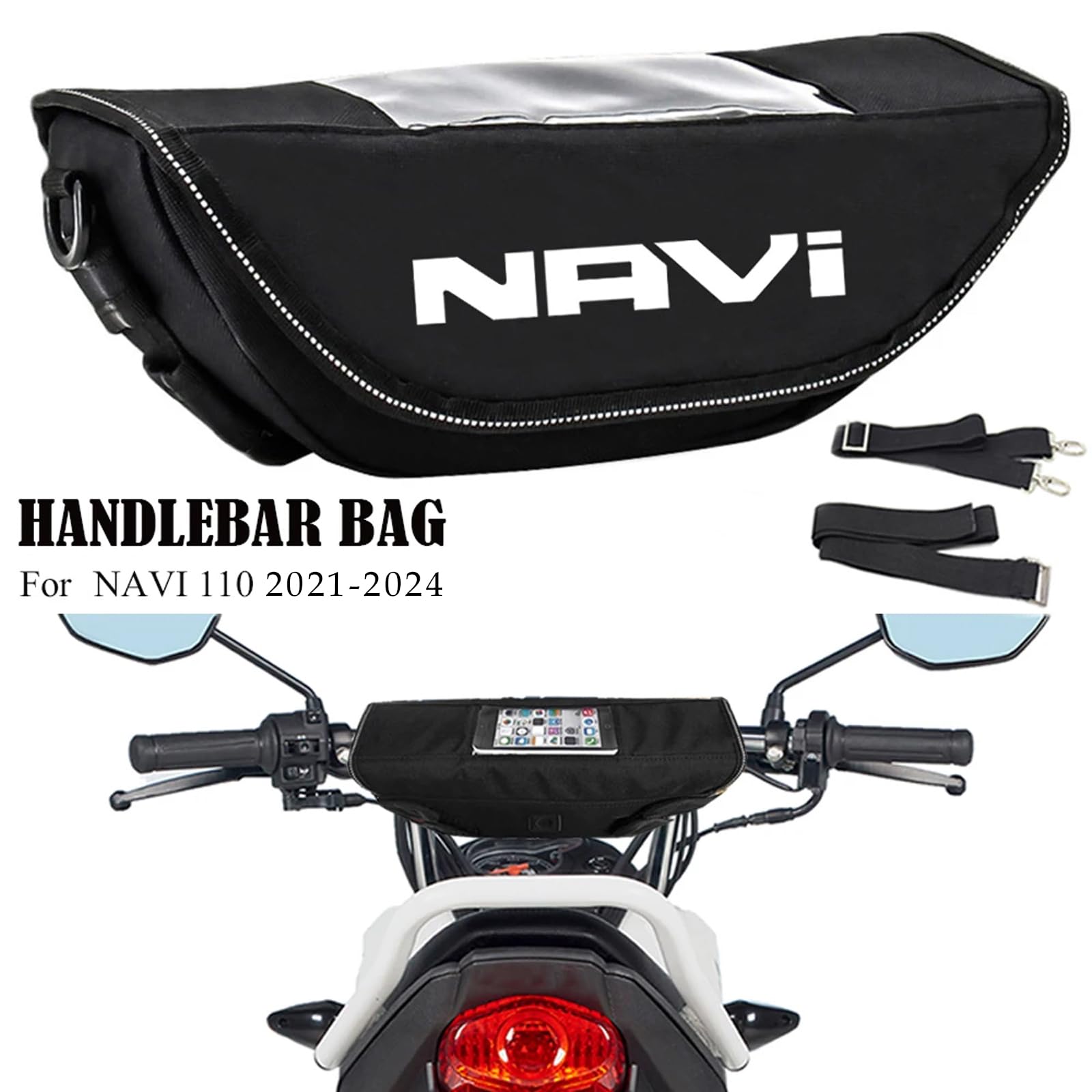 For Navi 110 navi 110 2025 2024 2023 2022 2021 Motorcycle Accessories Waterproof and Dustproof Handlebar Storage Bag Travel Tool Bag Waterproof Bag Handlebar Navigation Bag Navi 110 Storage Bag (B)