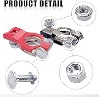 Vista 5 de Terminales de batería, conector de terminal de batería, juego de abrazaderas de terminal de cable de batería, positivo y negativo, 1 par, accesorios