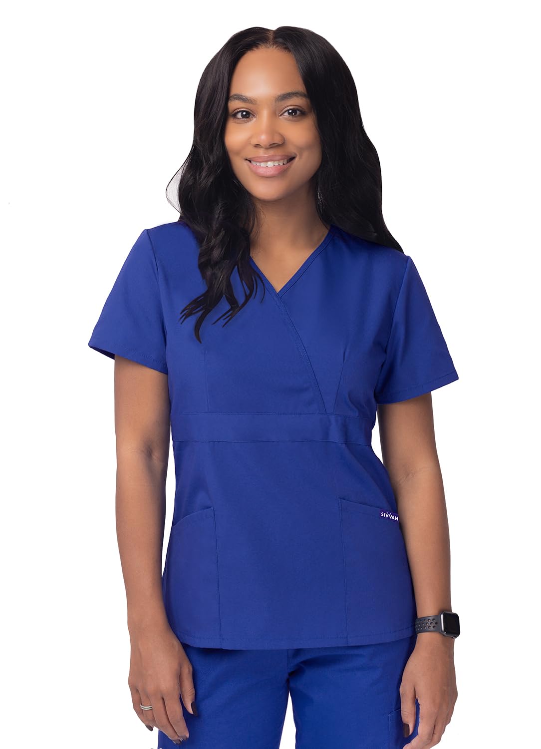 Sivvan Women's Scrubs Mock Wrap Top (Available in 15 Colors) — view 21