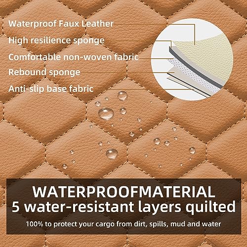 Image of Elantrip 2PCs Front Car Seat Covers Leather Car Seat Protector Universal fit for Most Cars SUVs and Trucks Water Proof Seat Protector Whiskey Color