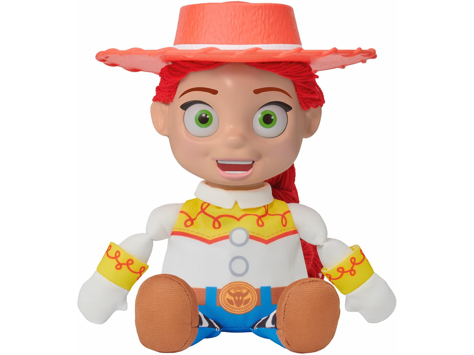 Puppetronic Disney Jessie Interaktywna animatroniczna lalka, głowa i usta z czujnikiem dotykowym, autentyczne dźwięki i technologia Chatty Tech, idealna do odtwarzania Toy Story, Famosa (REY00200)