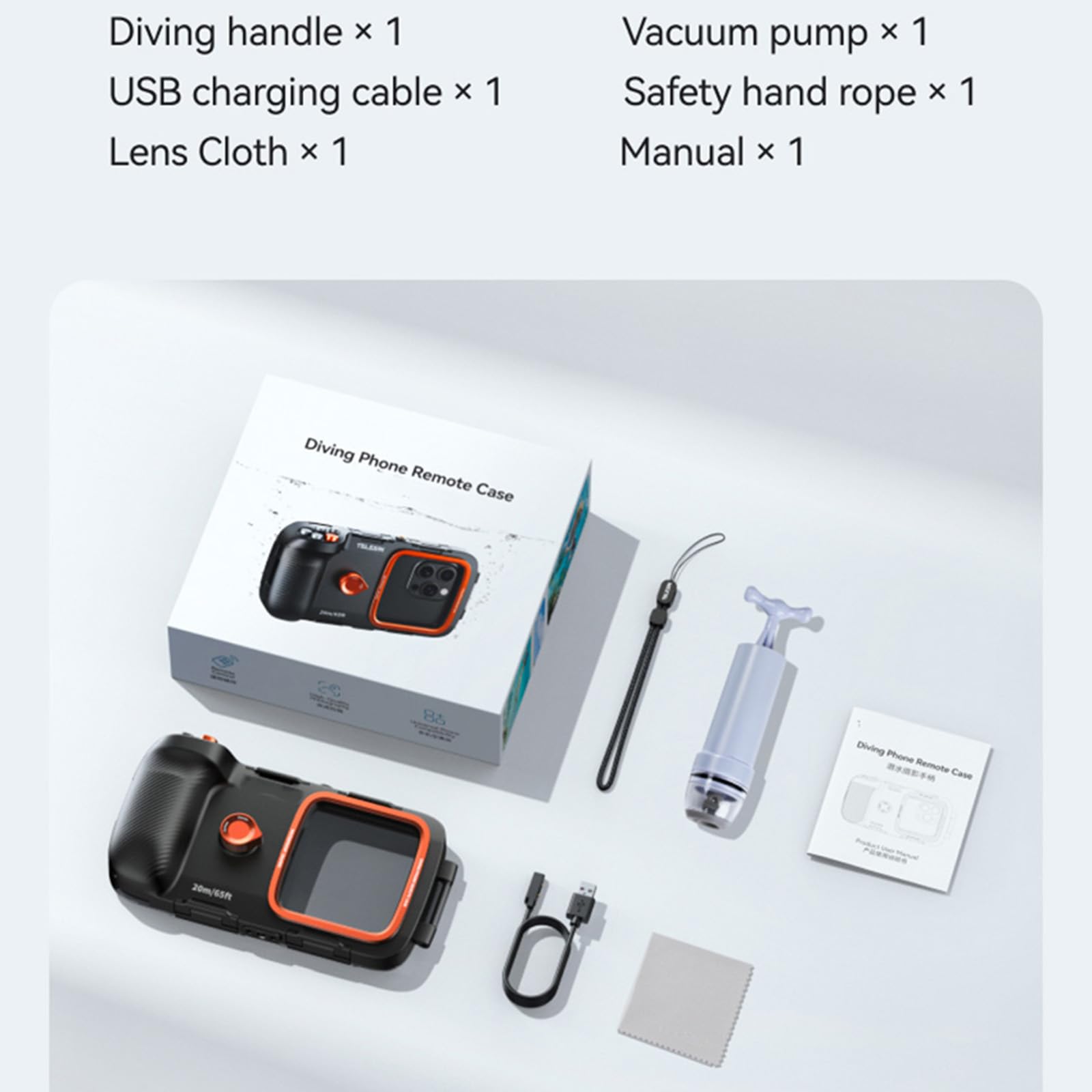 Wodoodporne etui na telefon z rurką pod wodą na telefon komórkowy 5,4-6,9 cala, IP68 podwodne etui przeciwmgielne do zdjęć i wideo do iPhone'a 16/15/14 Pro Max do Samsung Galaxy S25/S24 Ultra