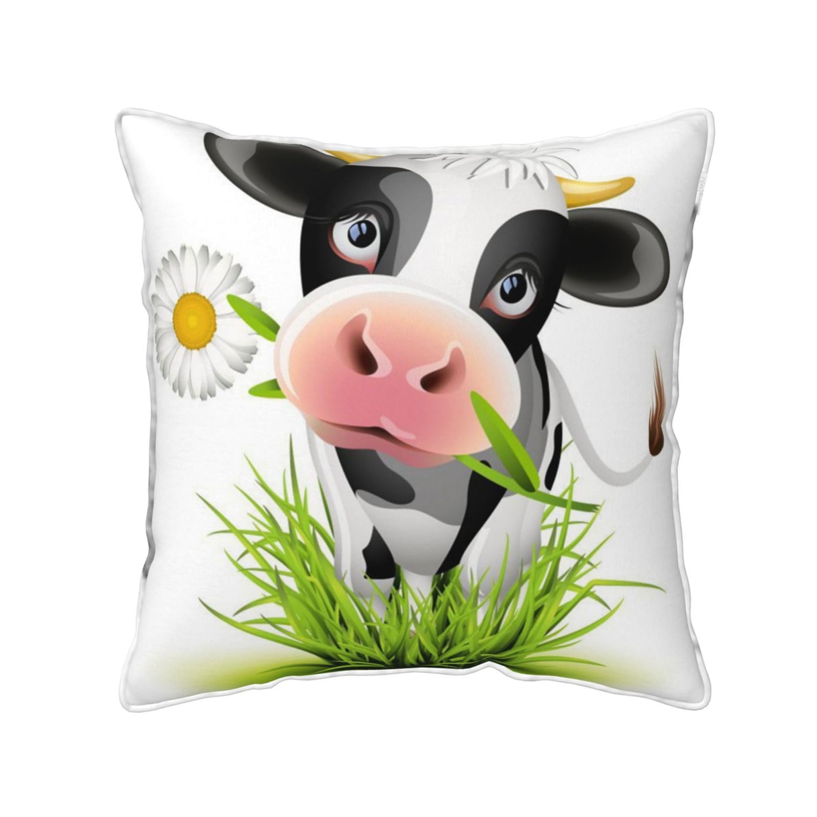 FZGGWYHL Cute Cow printed Velvet Throw Pillow Cover Pillowcase