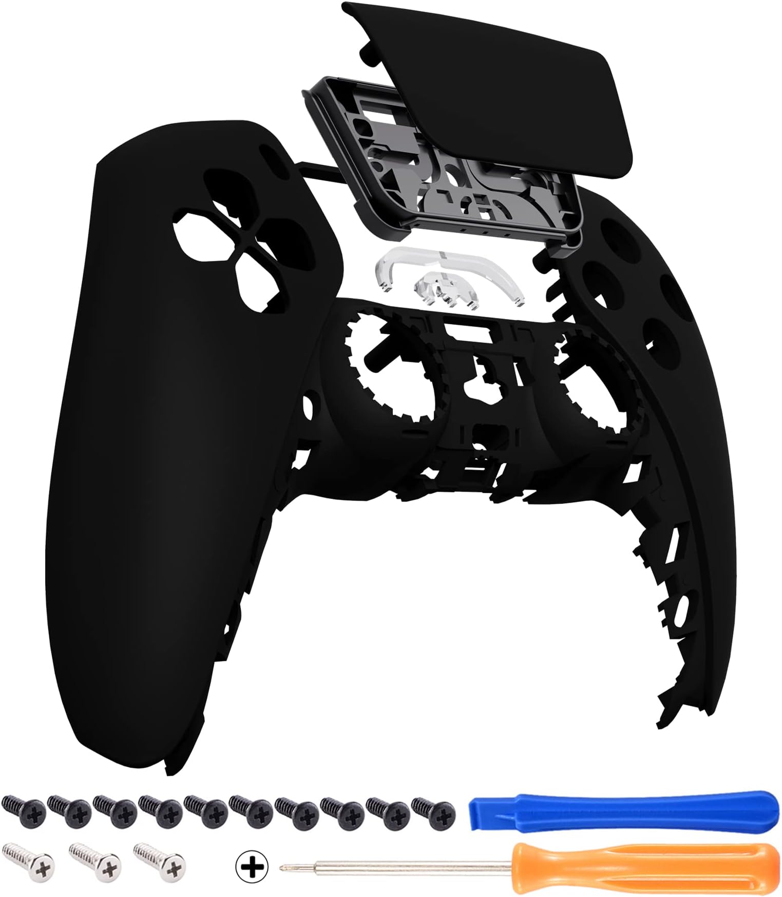 Touchpad Front Cover Compatible with PS5 Controller, Case Front Housing Replacement Shell with Touch Pad Cover for PS5 Controller (Black)