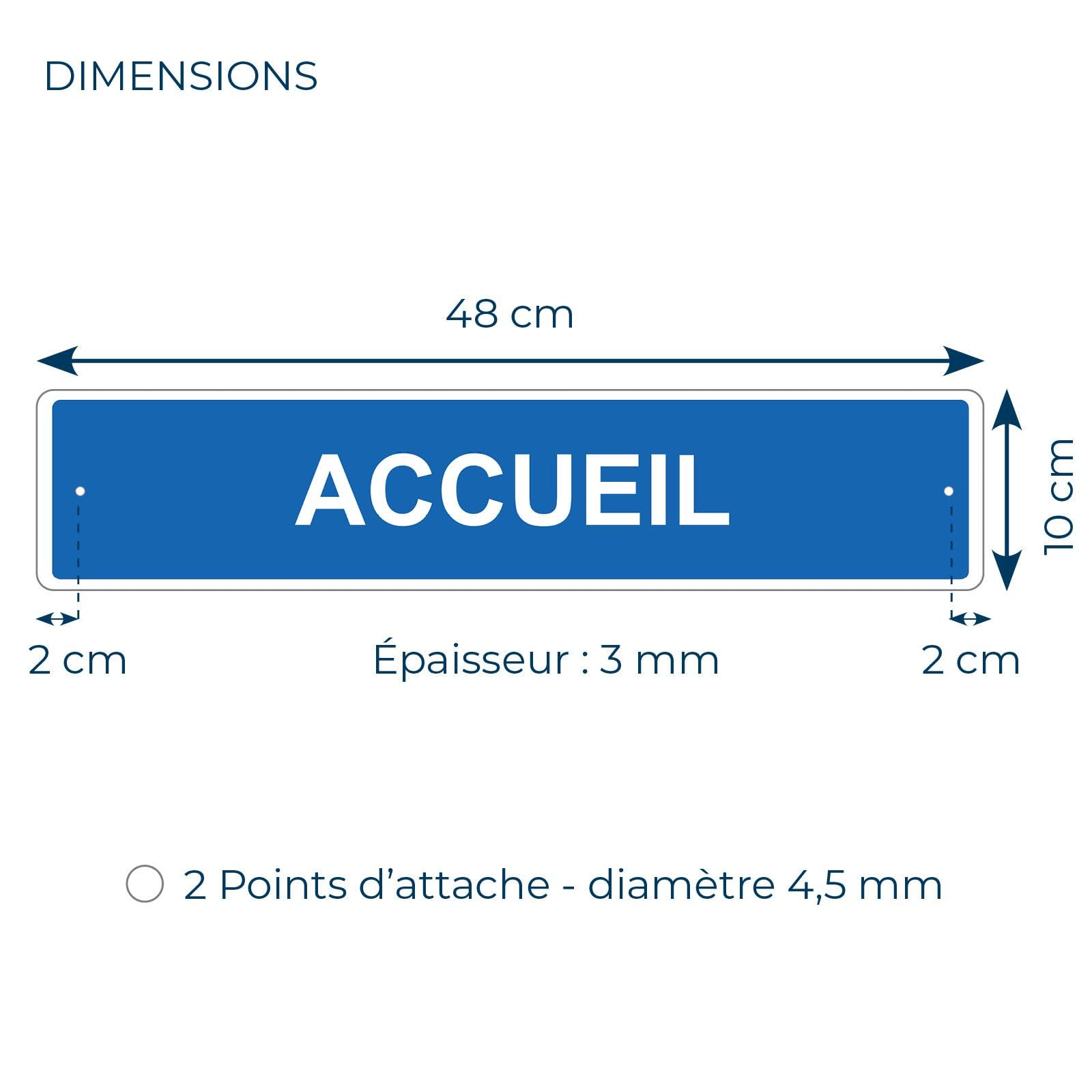 DECOHO - Panneau de signalisation pour parking · Accueil - 48 x 10 cm - Bleu