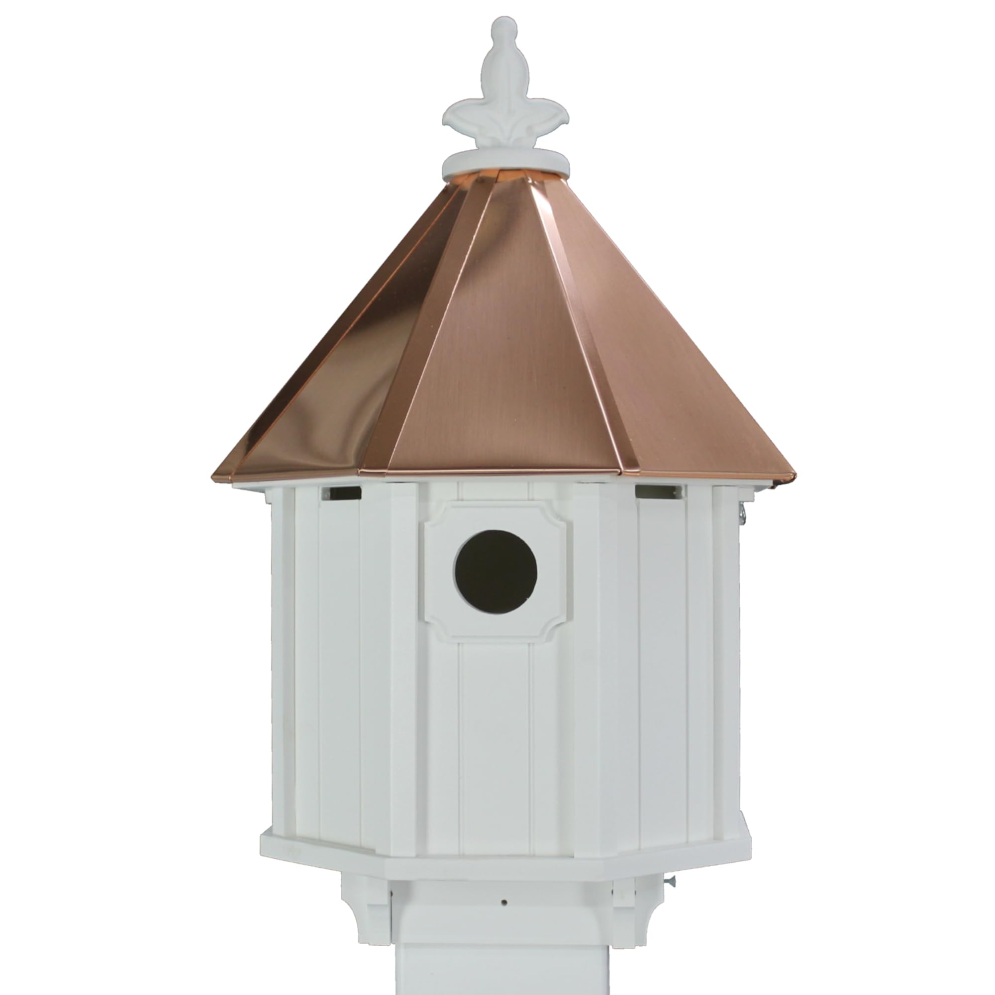 Bluebird Songbird Duplex Bird House, Copper Roof, Made in The USA (4" x 4" Mount)