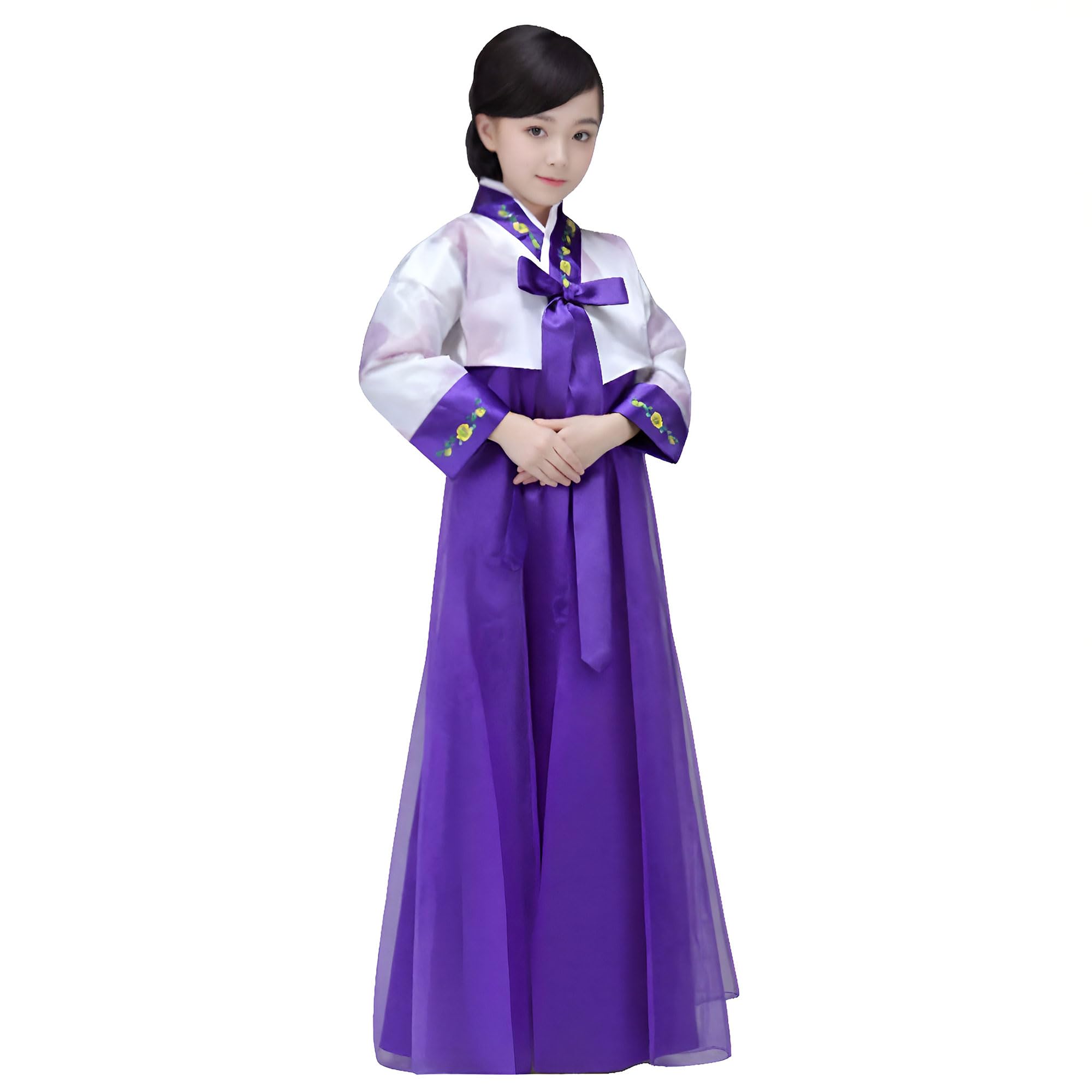 Photo 1 of CBTRFASHION Korean Girls Kids Children Hanbok Costume Dress Outfit Set (Purple, 13-15Years(160cm))
