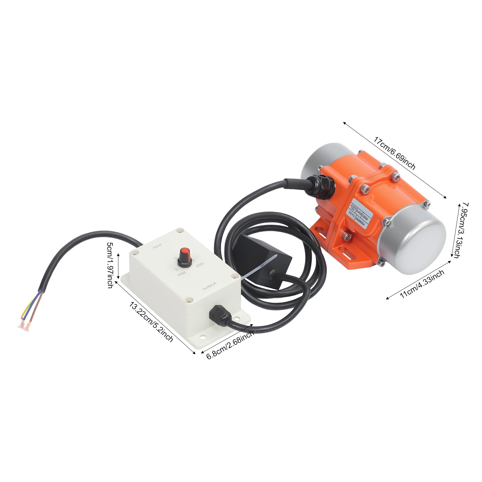 Elektrischer Vibrationsmotor 100W mit Drehzahlregler, bürstenloser Industriemotor 3000 U/min,IP65 Schutz & Klasse F Isolierung, für Bergbau, Siebmaschinen & Förderanlagen