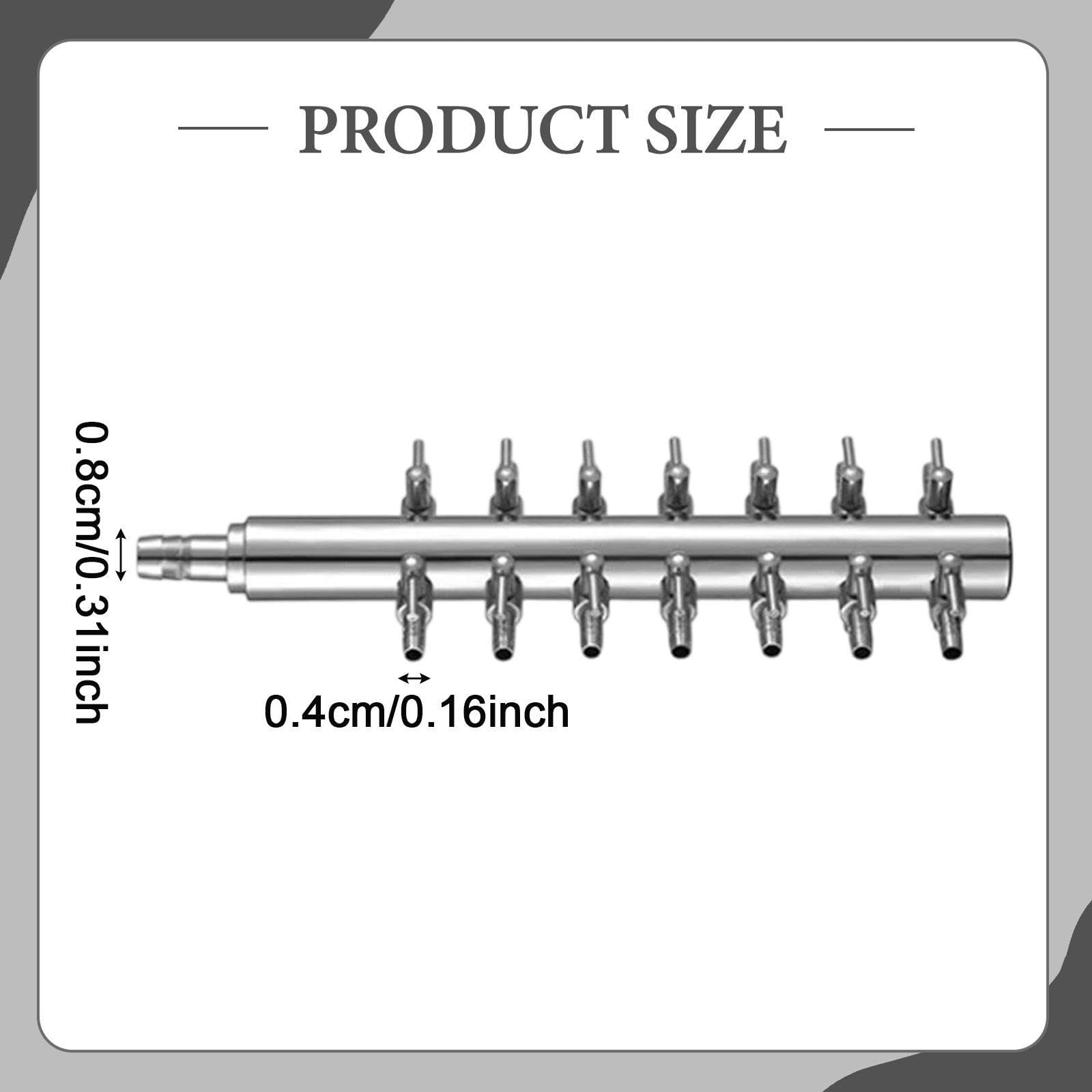 Aquarium Air Splitter Ventil Metall Luftverteiler Verbinder Schlauchanschluss Durchflussregler für Aquarien Fischtanks Aquatische Systeme 8mm/0.31inch, 14-Wege