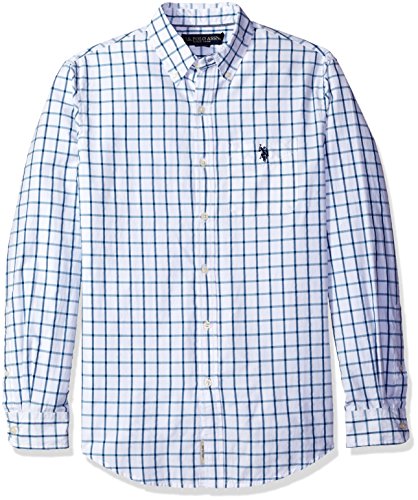 U.S. Polo Assn. Men's Long Sleeve Poplin Windowpane Check Sport Shirt