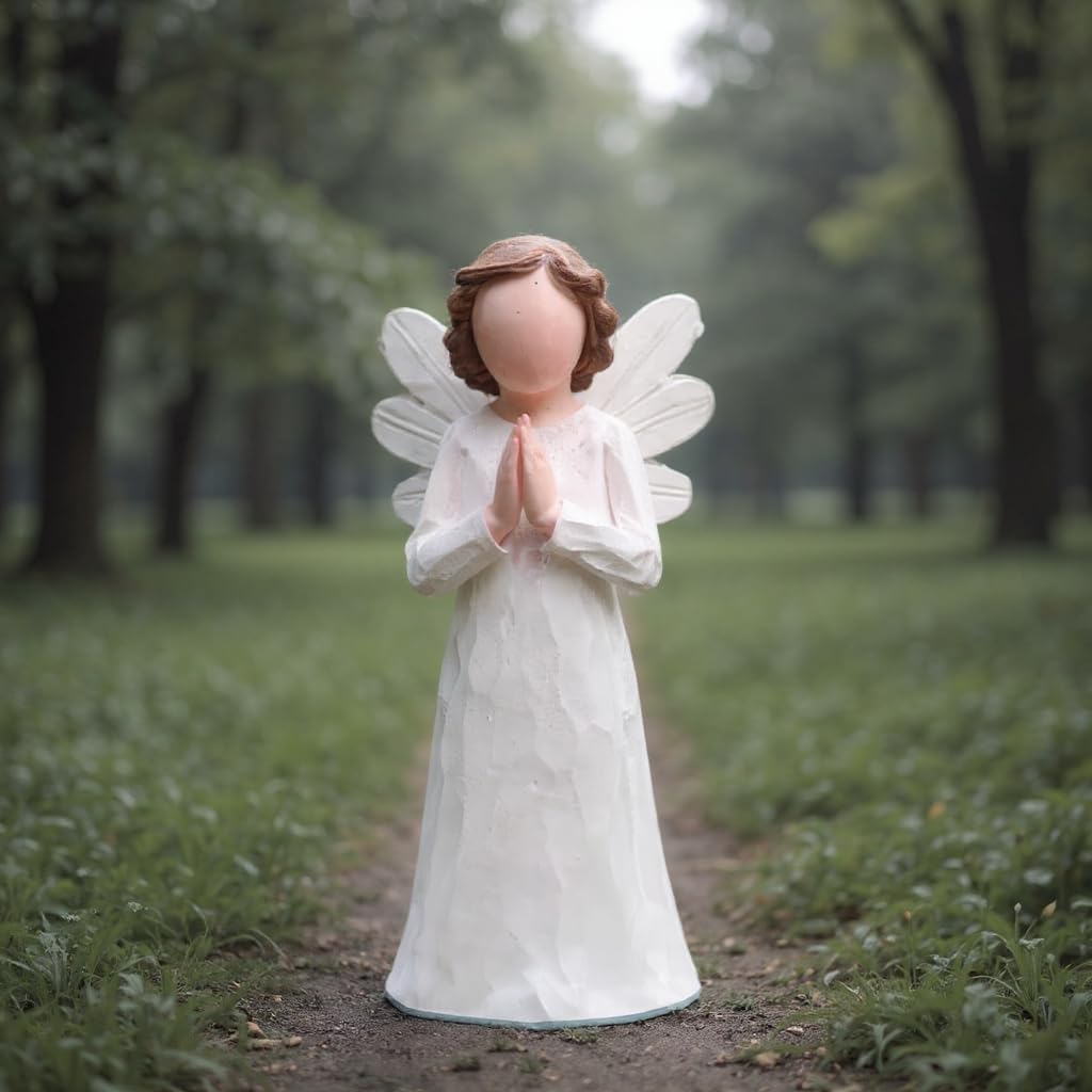 DDSS Angel showpiece Idol Decorative Statue Christian Figurine for Home Decor Craft Gifts Material Resin H. 10cm Color : White (FJ-248WB Prayer)