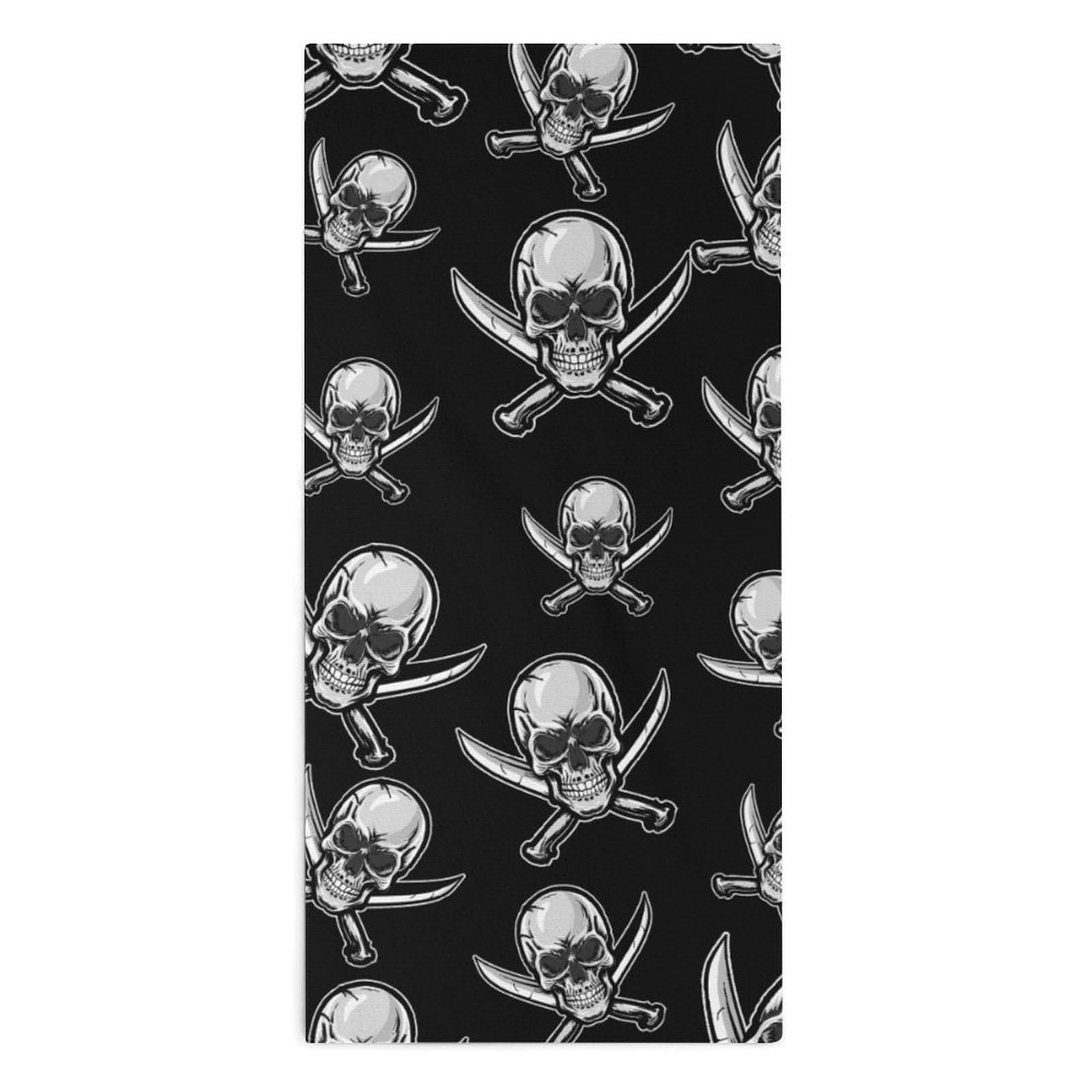 TXFBTRFSA Pirates-Flag Skull Swords Hand Towels for Adult Face Towel Bath Beach Swim Accessories