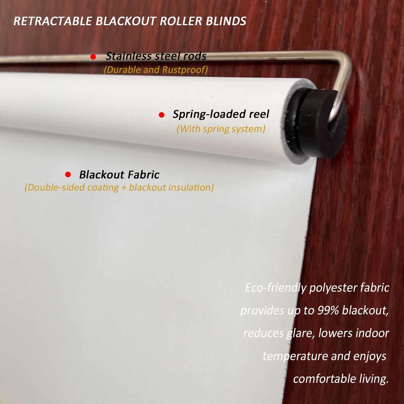 Larur Store enrouleur automatique rétractable pour fenêtres, écran solaire, 32-150 cm, blanc, 150 x 200 cm / 59x79in, idéal pour la cuisine et le bureau, facile à installer