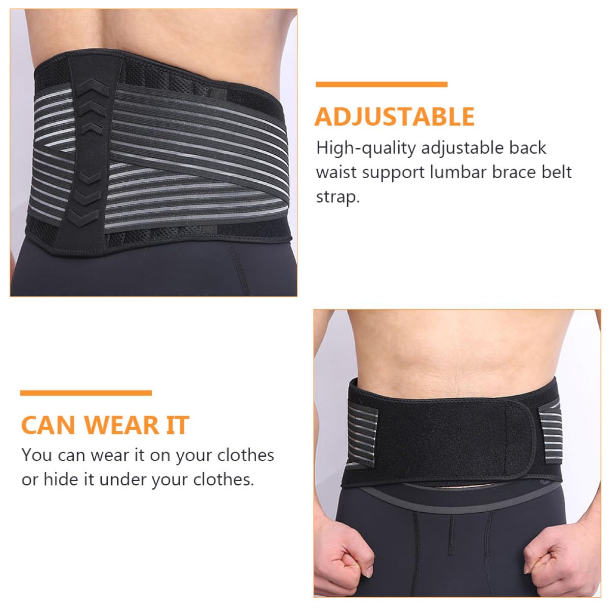 Outanaya 1Pc Adjustable Waist Support Belt for Bodybuilding Breathable Weightlifting Back Support for Squats and Strength Training Durable and Reusable Design for Men