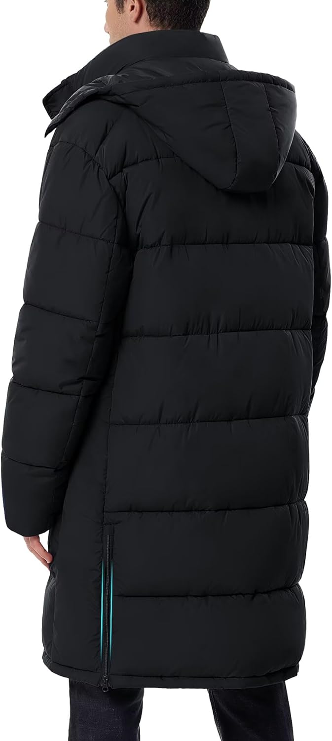 Men's Lightweight Long Winter Puffer Coat Water-Resistant Insulated Quilted Jacket Warm Parka for Cold Weather - Image 4