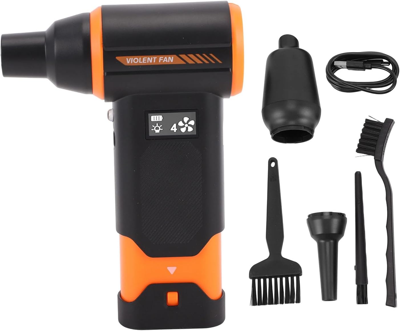 Cordless Electric Air Duster Blower & Vacuum Cleaner, 4-Speed 130000RPM Fan for Home Car Computer Keyboard Outdoor Cleaning, 52ms High Power