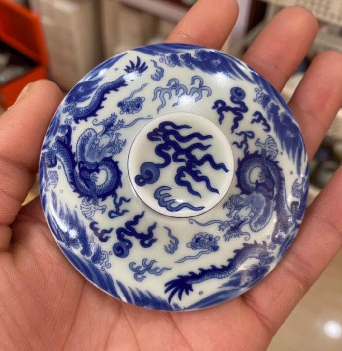 青花竜纹茶碗 濾過器 蓋椀 中国茶器 茶器 景徳鎮 飲茶食器