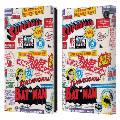 Étui portefeuille Amazon Fire 7 2022 Justice League DC Comics en cuir
