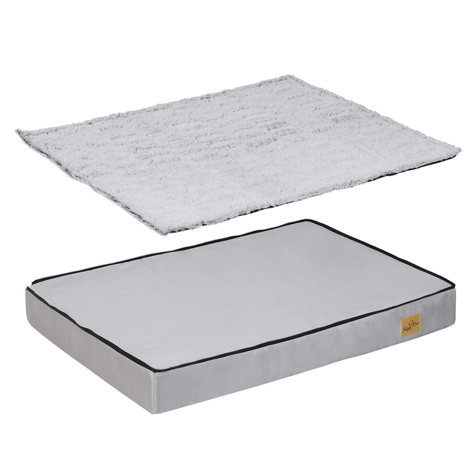 BingoPaw Coussin Grand Chien Déhoussable: Panier pour Chien Orthopédique Grande Taille Tapis pour Chiens Lavable Matelas Imperméable en Mousse Haute Résilience 95x70x8cm