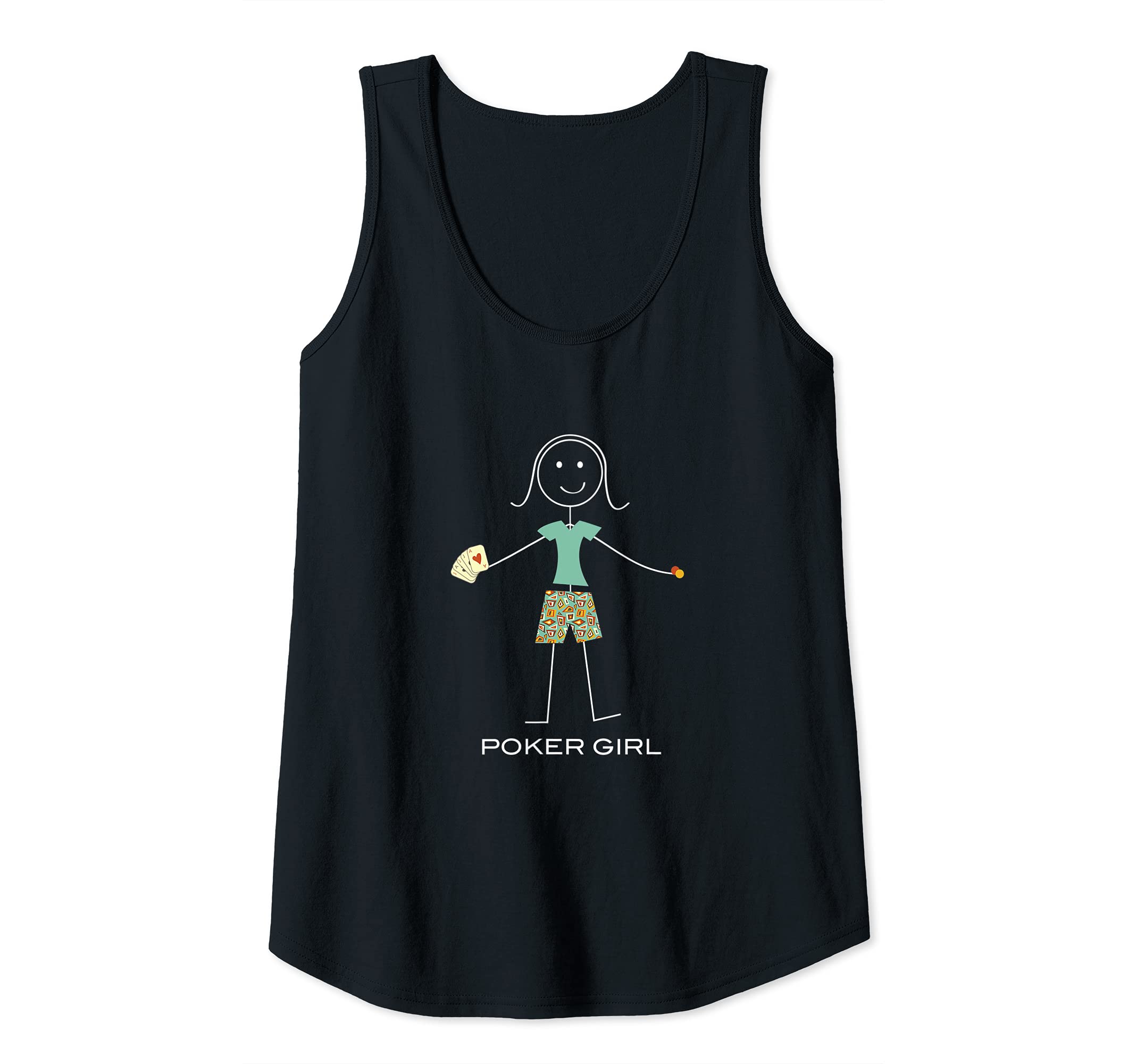 Womens Funny Womens Poker, Girl Poker Player Tank Top, Black