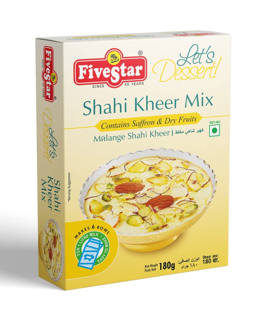 Five Star Dryfruit Kheer Mix Pure Veg Indian Sweet and Dessert Ready Mix Instant Kheer Masala-180gm,Pack of 4 (B09WHRRKLQ) Amazon Price History, Amazon Price Tracker