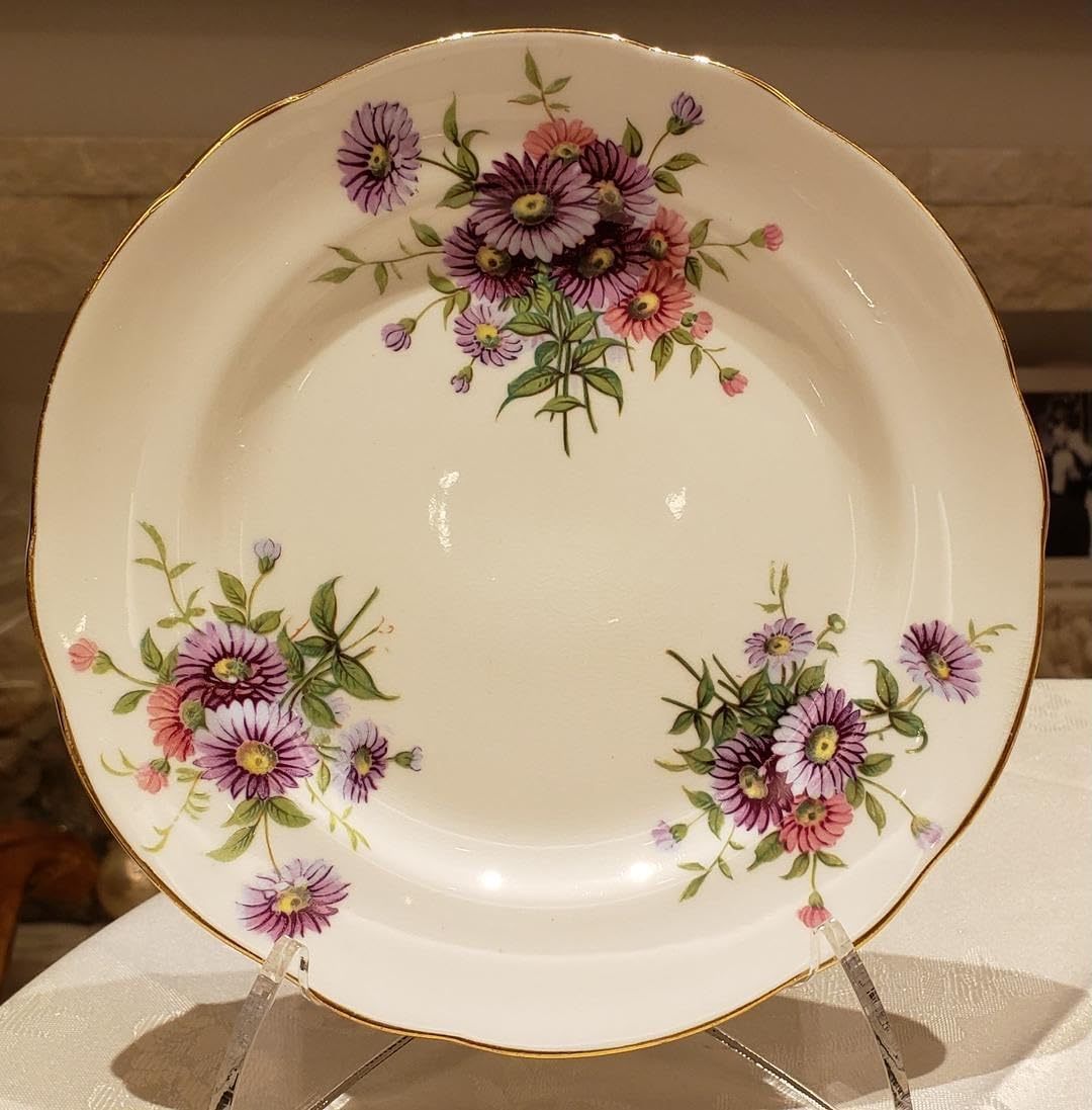 フランスレイノーリモージュ no.4花と人物の絵柄の皿 2枚セット