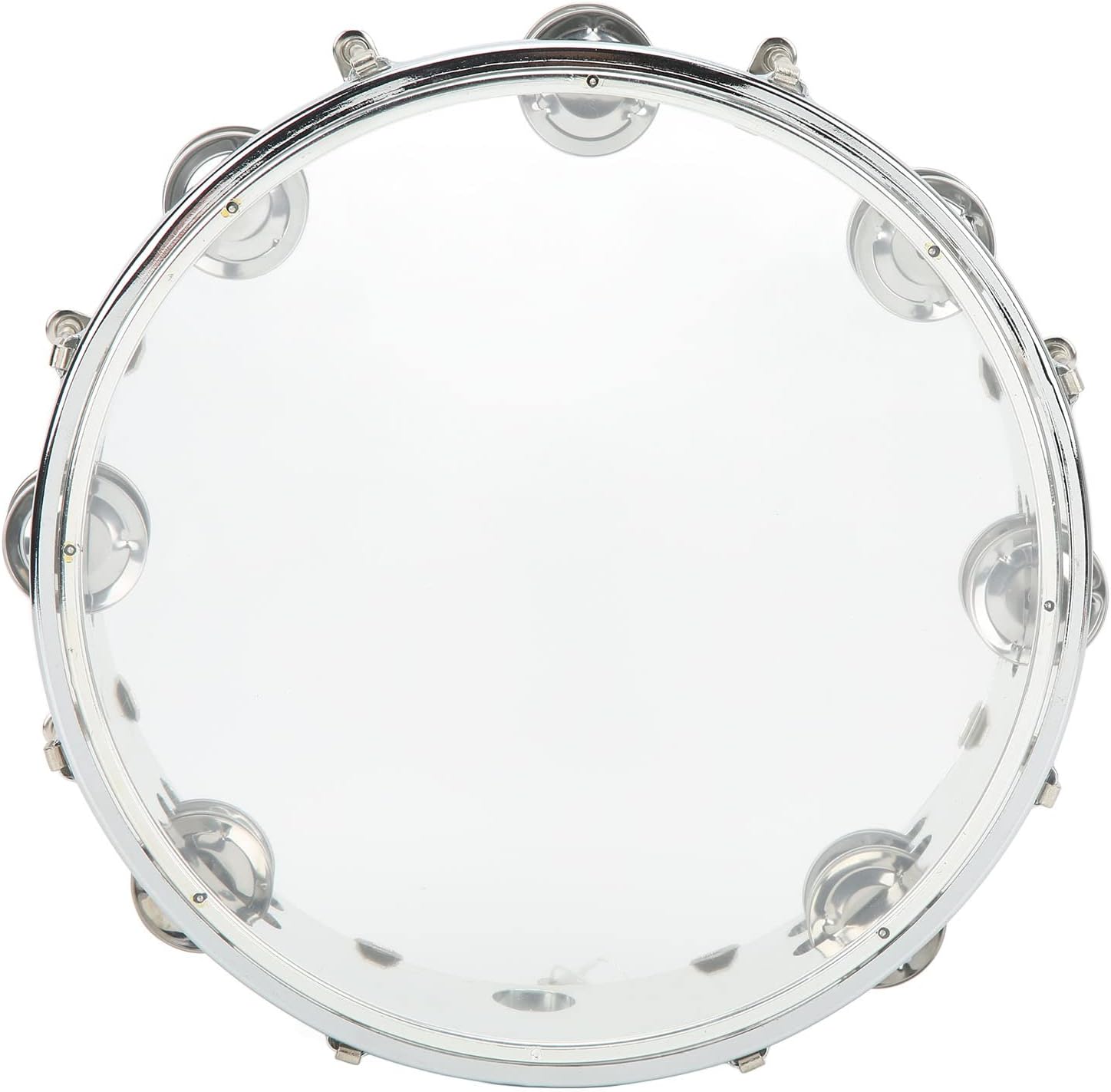 Handheld Percussion, Long Service Span Adjustable Tone Flat Appearance Double Row Hand Drum for Church(Transparent)