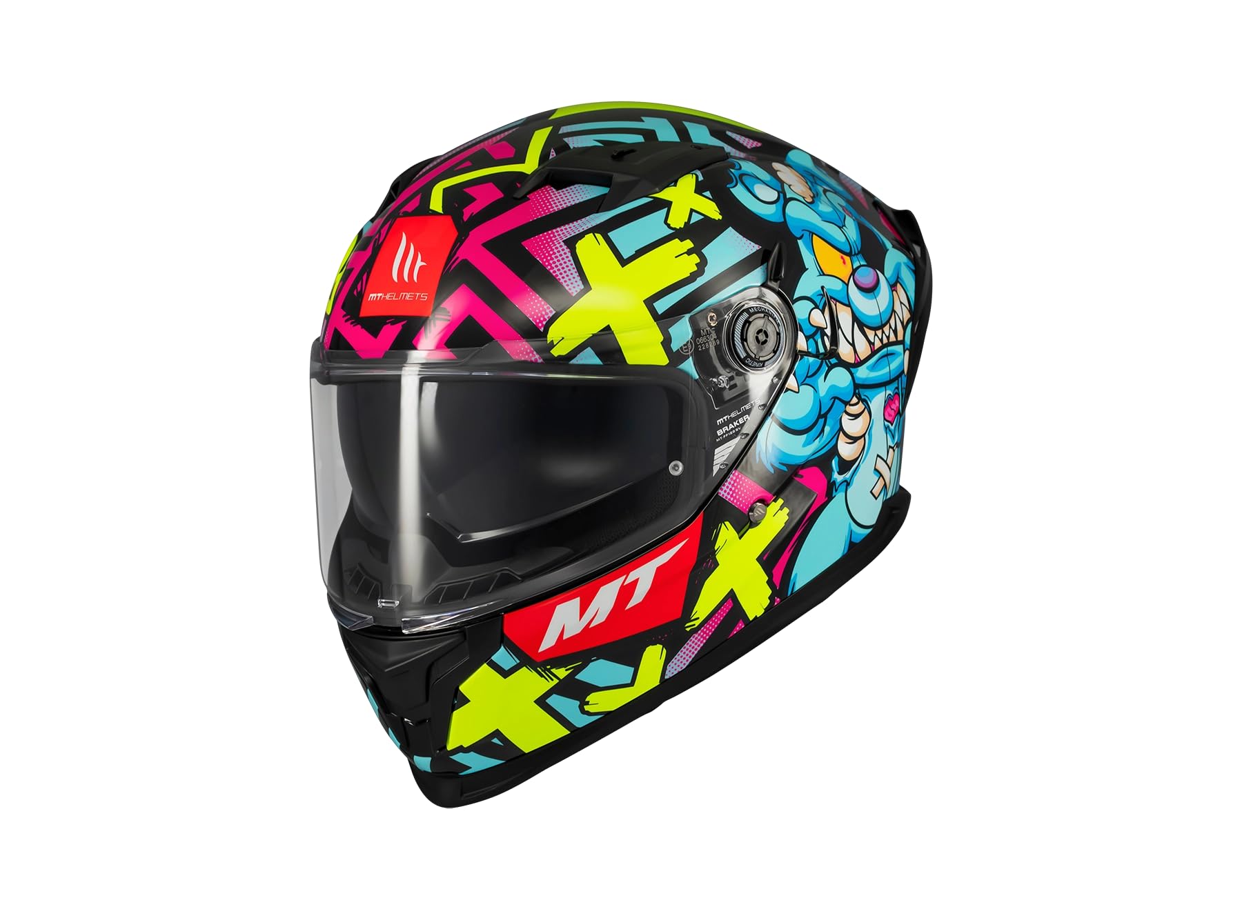 MT Helmets Braker SV, Casco Moto Integral Deportivo, Visor Solar Retráctil, Pantalla de Extracción Rápida Patentada, Spoiler Aerodinámico y Preparado Intercomunicador UCS, Homologado ECE 22.06 & DOT