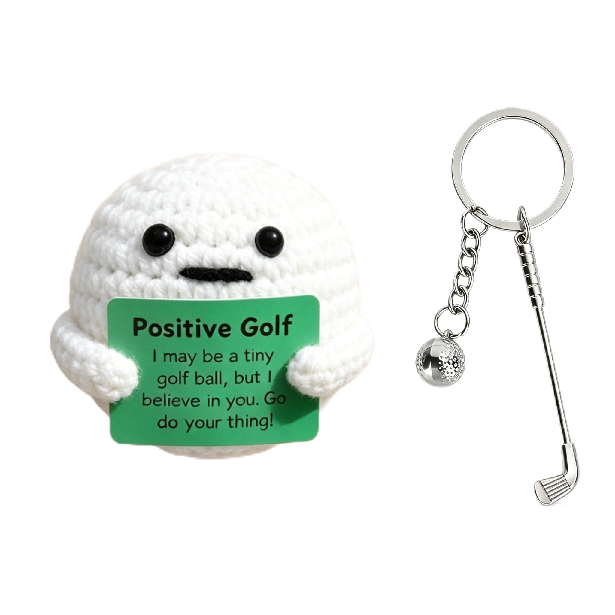 Golf Gifts for Men - Funny Golf Ball Mini Knitted Doll & Keychain, Novelty Gift for Men, Unusual Presents for Dad Husband Boyfriend Golfers,Ideal Gifts for Christmas Birthday Father's Day Secret Santa