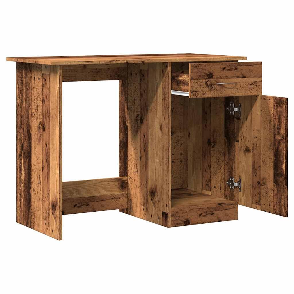 Scrivania Porta Computer 100x50x76 cm con Cassetto Legno Antico | Tavolo da studio compatto con cassetto integrato per riporre documenti e accessori in ufficio o camera.