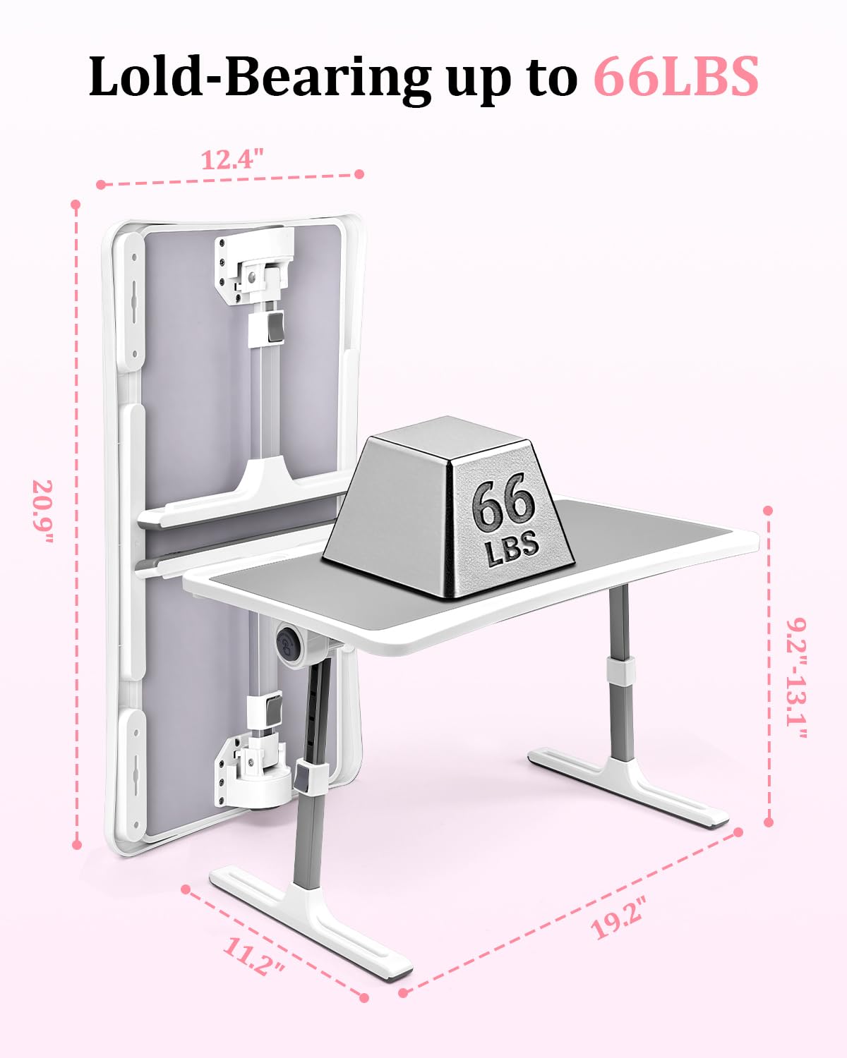 Laptop Desk for Bed Adjustable Height and Angle Lap Desks for Adults Laptop Desk with Bookstand for Bed — view 5