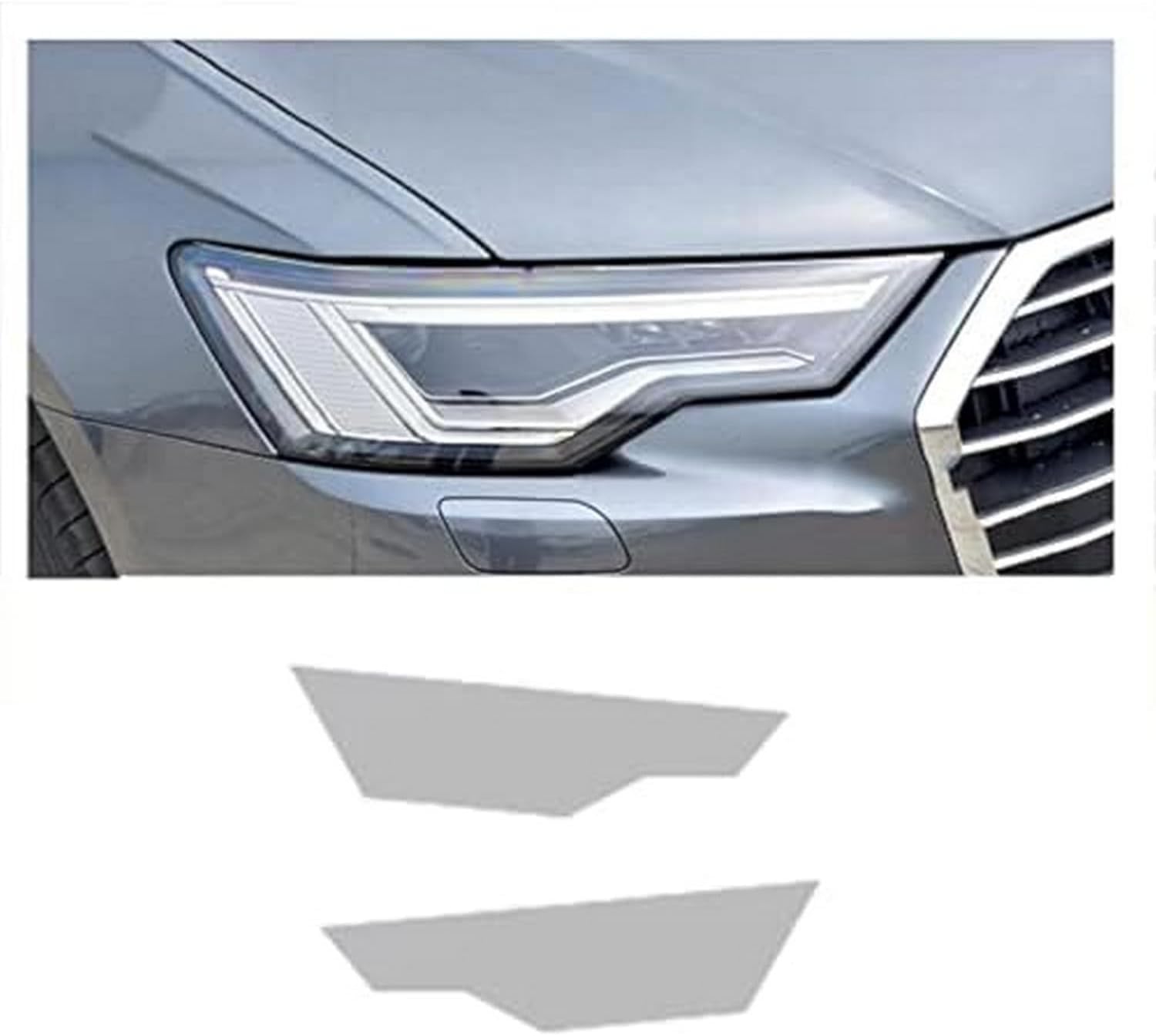 SamLng Car Front Light Film for Audi A6 S6 2019-2021 Car Headlight Protective Film Front Light Transparent Blackened TPU Sticker Car Headlight Protective Film
