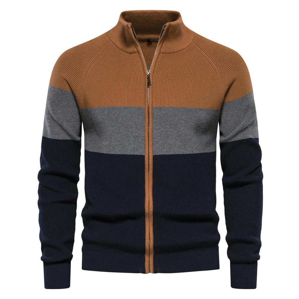 Męski sweter z dzianiny, na jesień, zimę, modny kardigan