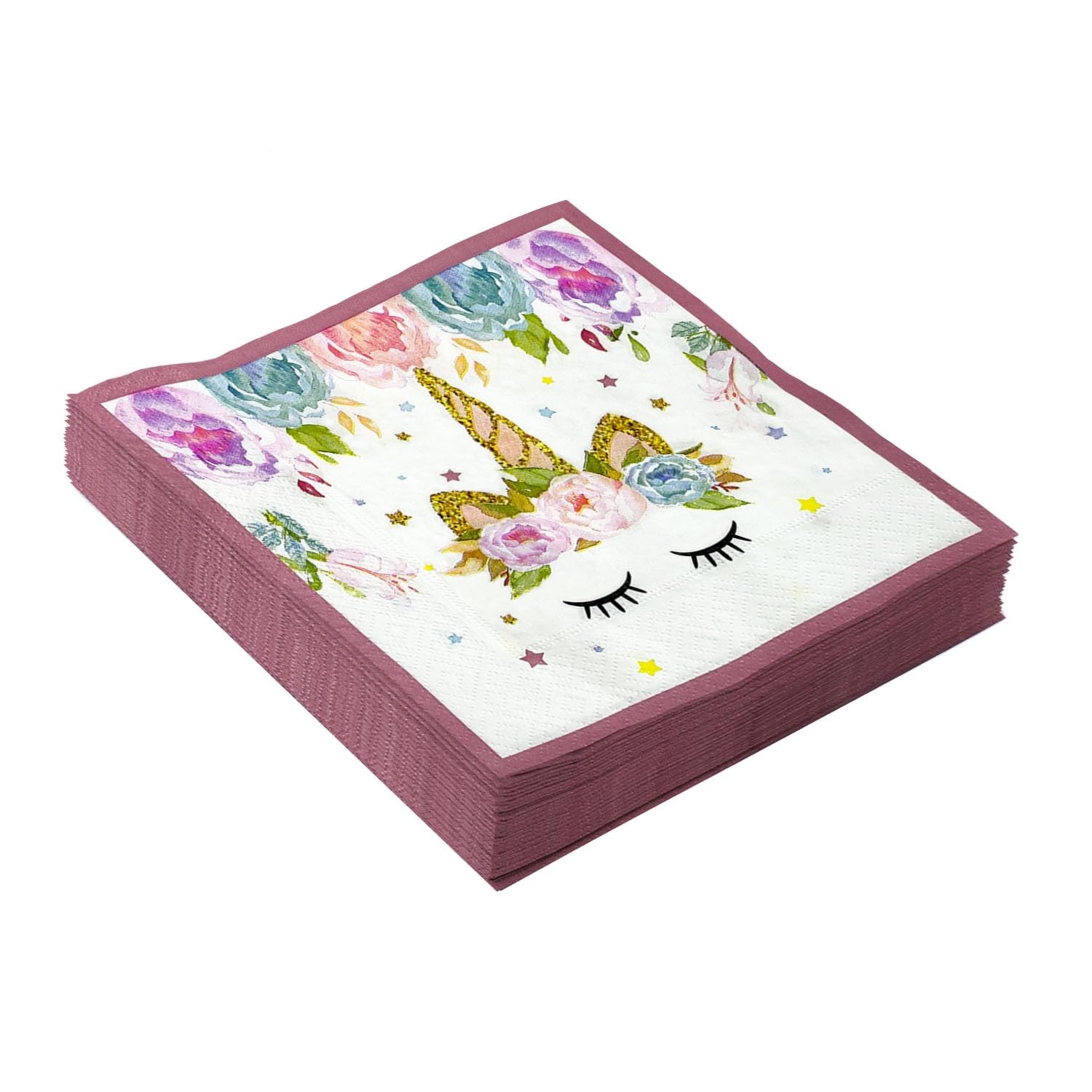 Servilletas Papel Unicornio Verde Dorado Desechables Servilletas Decoupage Cocktail Cumpleaños 2 Capas Toilet Papel Higienico Decoración de Mesa para Bodas,Fiesta en el Jardín 30 Paquetes(33x33cm）