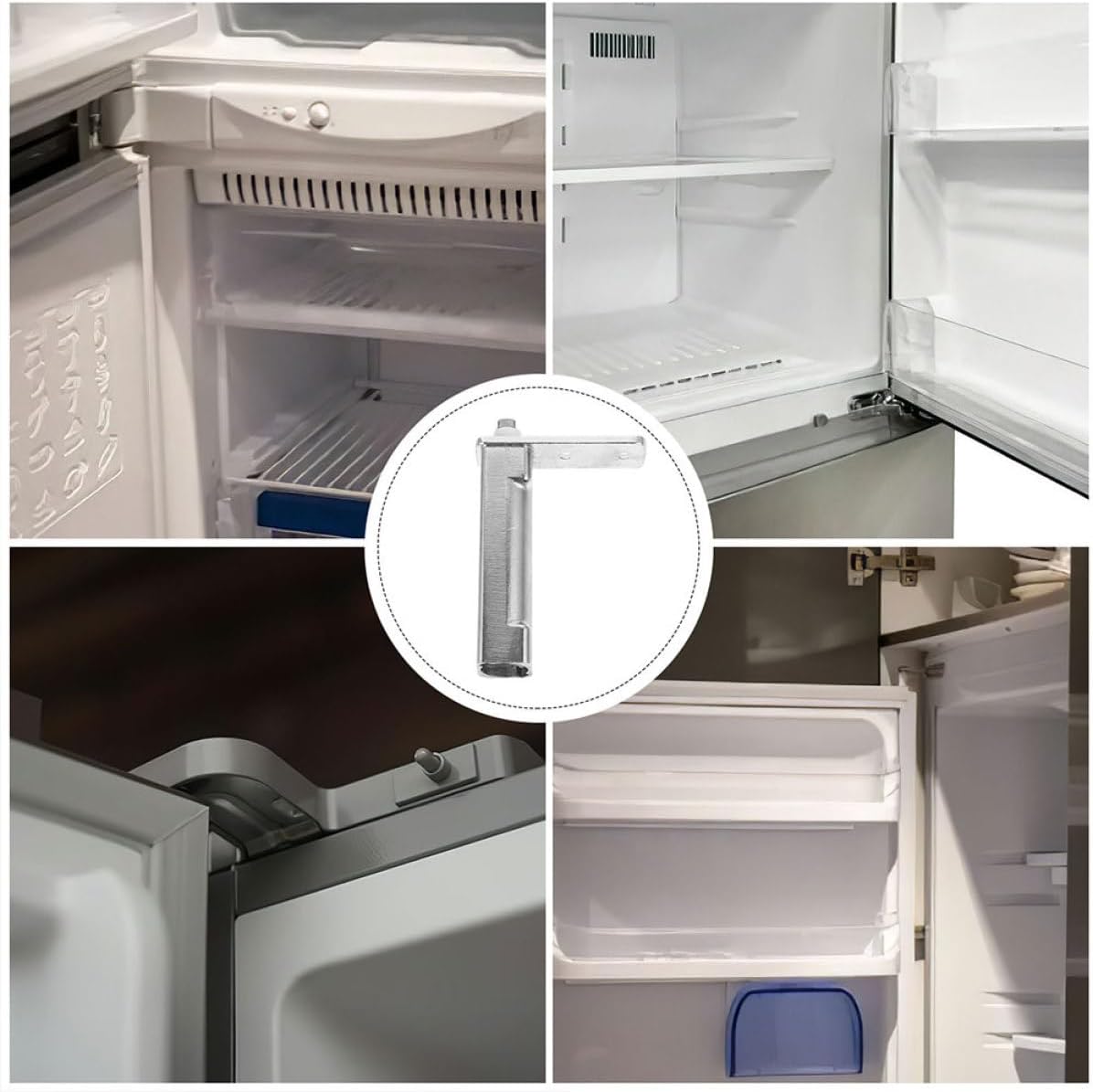 2pcs Stainless Steel Refrigerator Door Hinges Replacement for Freezer Soft Close Hinges