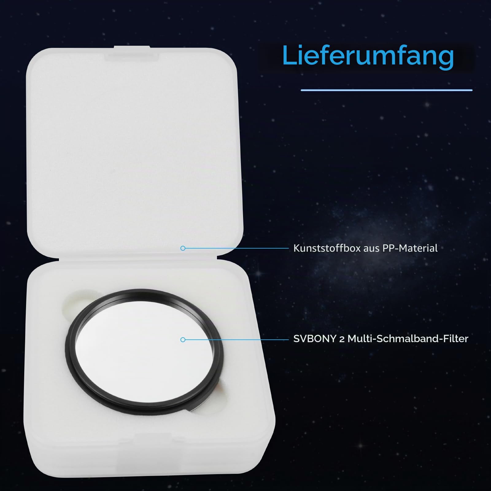 Svbony SV240 Multibandpass-Fotofilter, 2'' Teleskopfilter, NIR-Nahinfrarot-Lichtverschmutzungsfilter, Hohe Durchlässigkeit, Teleskopzubehör für Nebula Galaxy Deep Sky Urban Astrofotografie