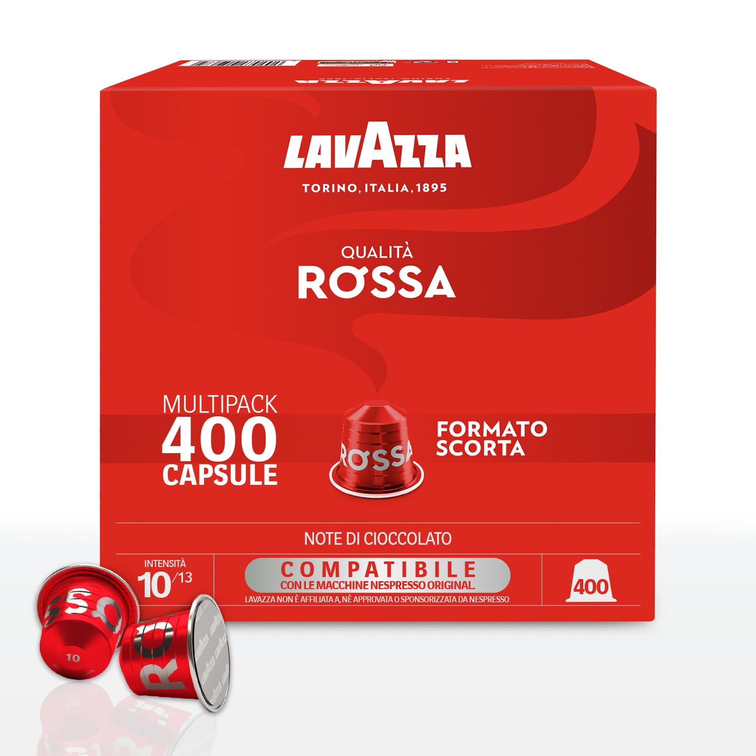 Caffè Lavazza Capsule Compatibili Nespresso Qualità Rossa, 400 Capsule