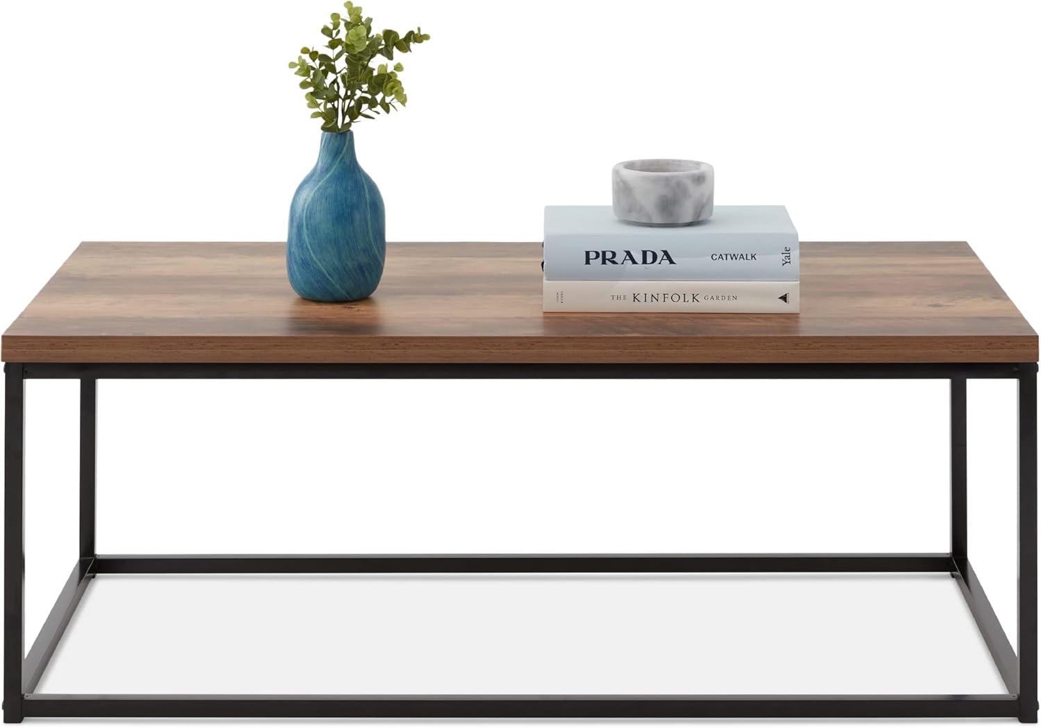 Best Choice Products 44in Modern Industrial Style Rectangular Wood Grain Top Coffee Table, Rustic Accent Furniture for Living Room w/Metal Frame, 1.25in Thick Butcher Block Tabletop - Brown : Everything Else