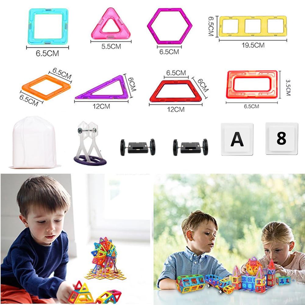 LIVEHITOP 109 Pezzi Costruzioni Magnetiche per Bambini, Grandi Magnetica Costruzione Blocchi Giochi Educativi Creativi 3D DIY Giocattoli Regalo per Natale Giornata Bambini