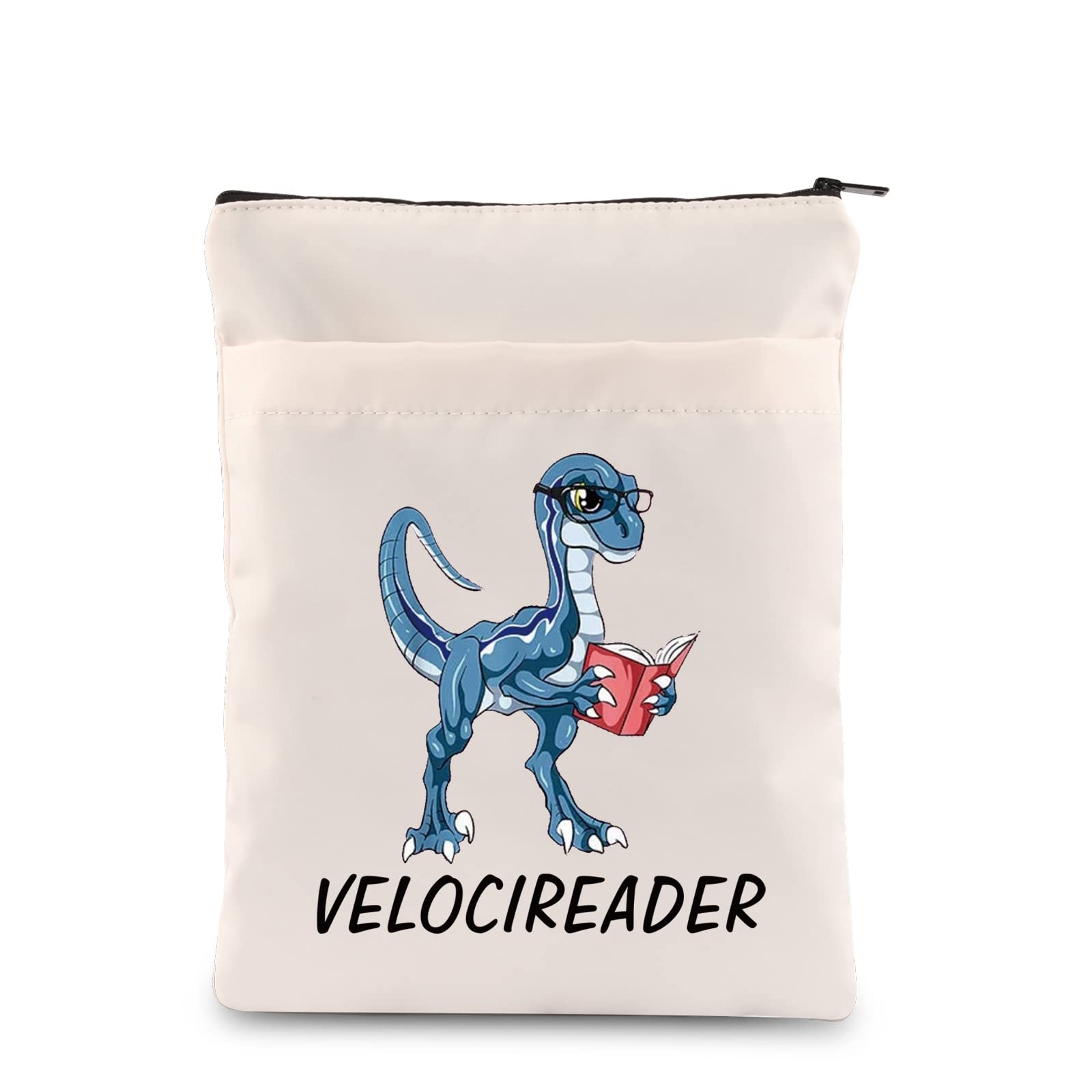 Dinosaur Reading Book Sleeve Velocireader Dino Reader Literary Gift Funny Bookworm Dinosaur Love Gift (CH-VELOCIREADER)