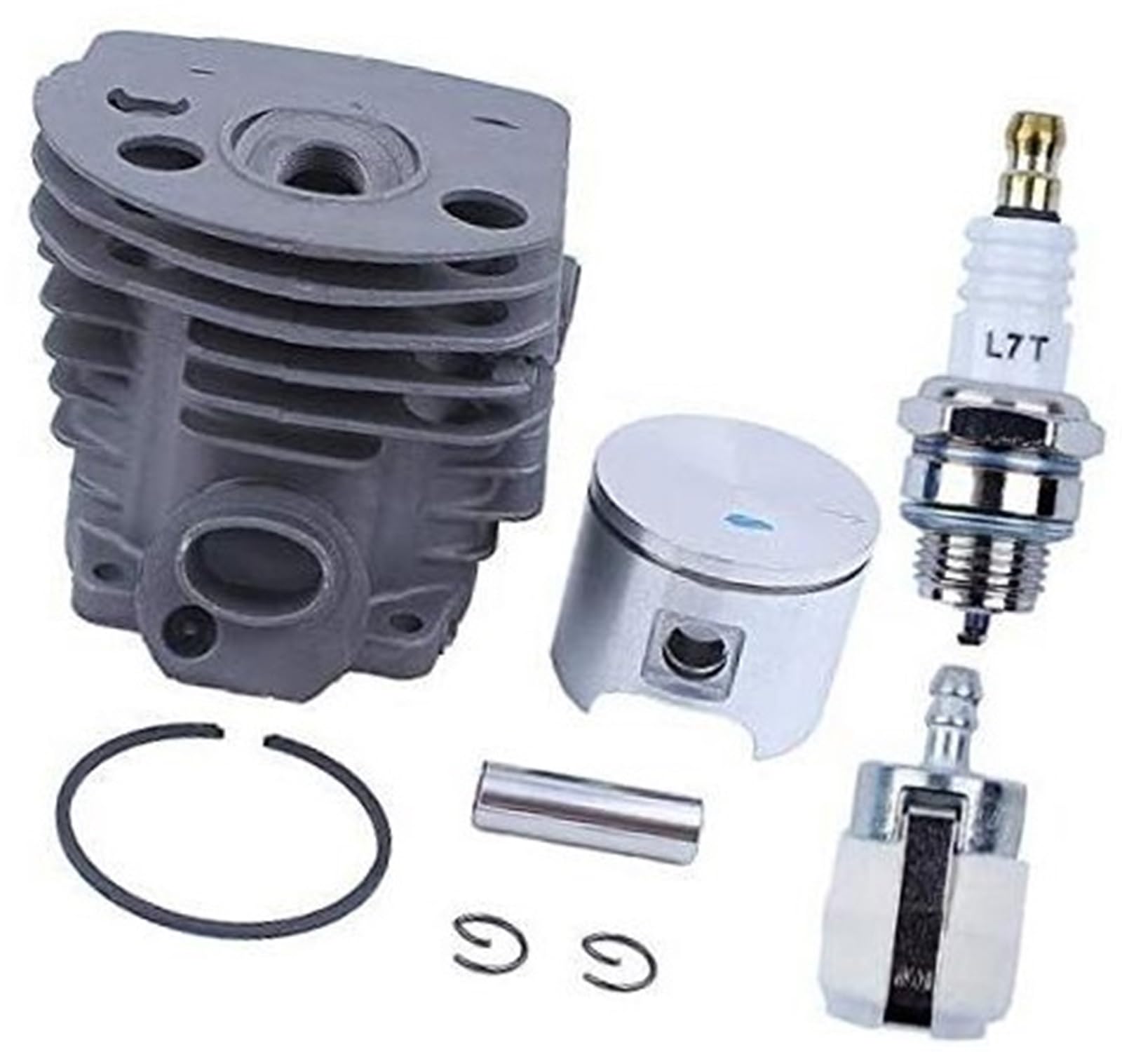 Kit de pistón de Cilindro Revestido Nikasil (46 mm) for Husqvarna, 51, 55, Rancher, Motosierra 503, 60, 91-71, Filtro de Combustible, bujía Szwaldaper