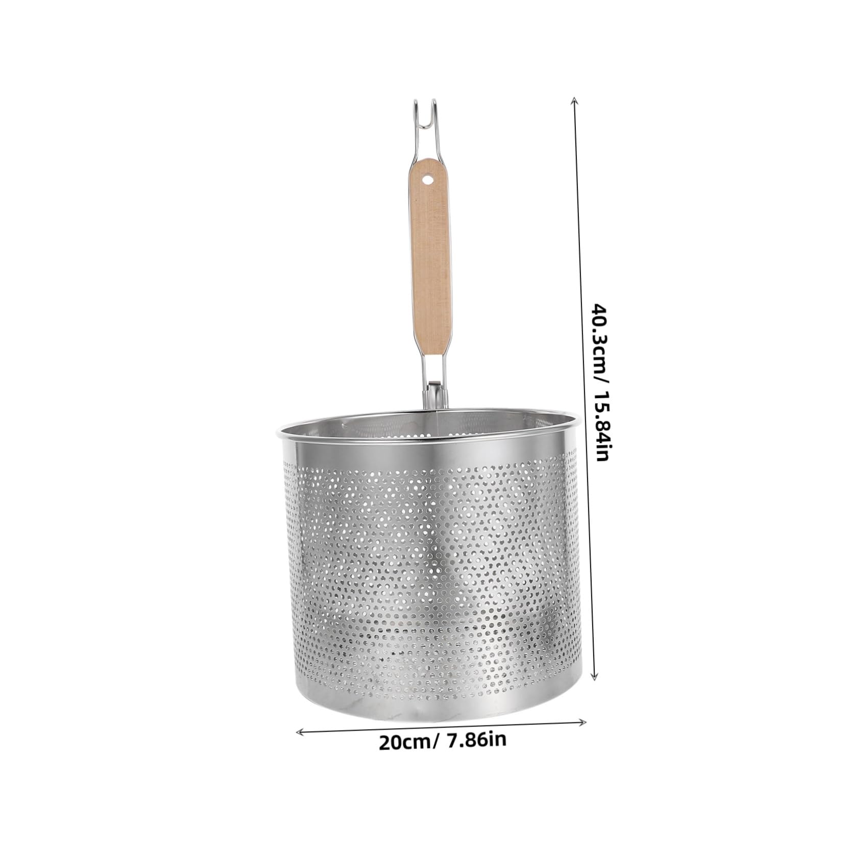 Edelstahl Nudelsieb mit Langem Griff, Feinmaschig, Silber