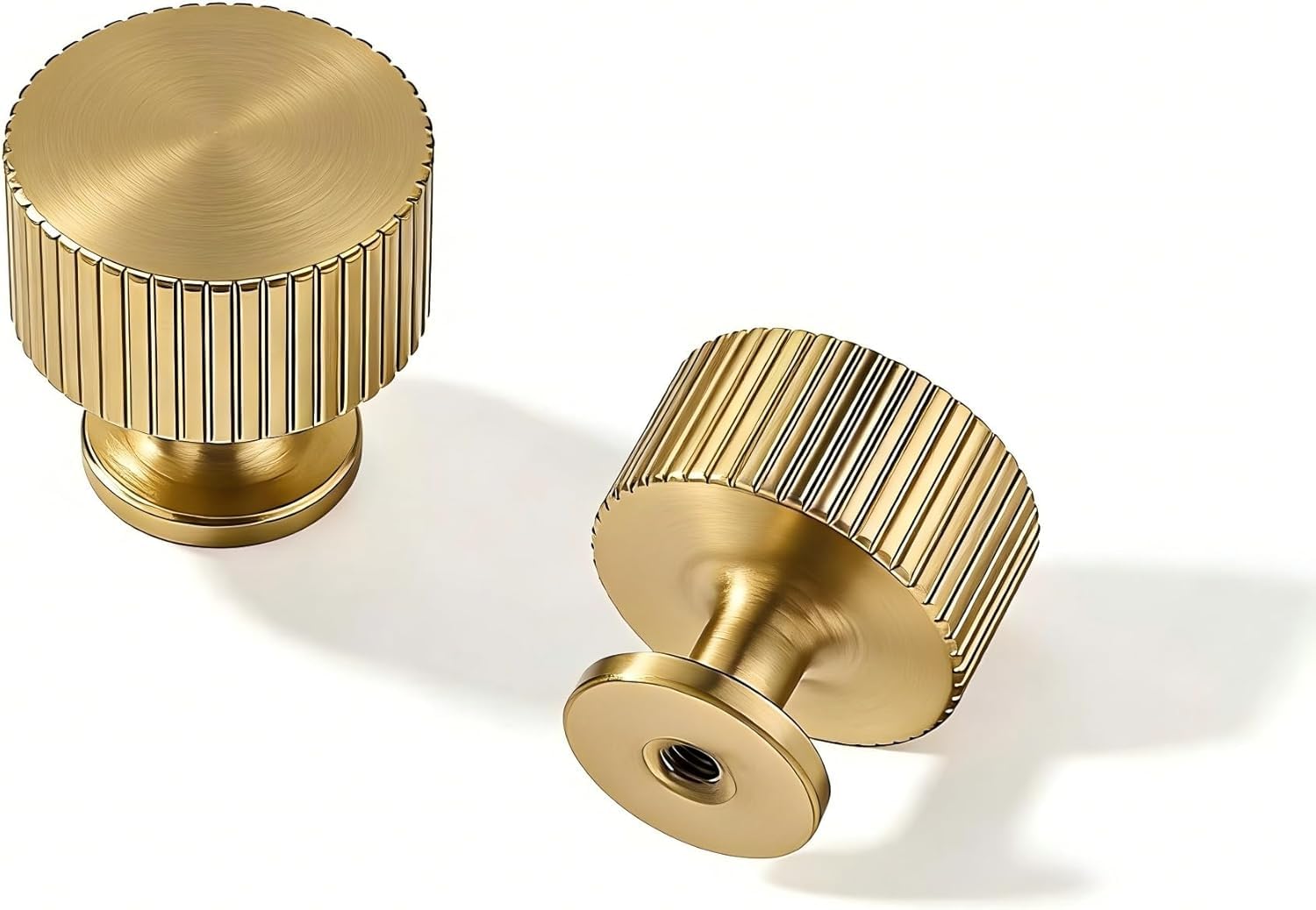 AMZ - 303AL Round Knob, Brushed Brass, DIA 1 - 1/2 in (38 mm), 30 Pack