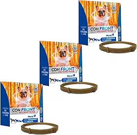 Kit 3 Coleiras Deltametrina 19g Confront Antipulgas Anticarrapatos Mosquitos Cães Pequenos Médios