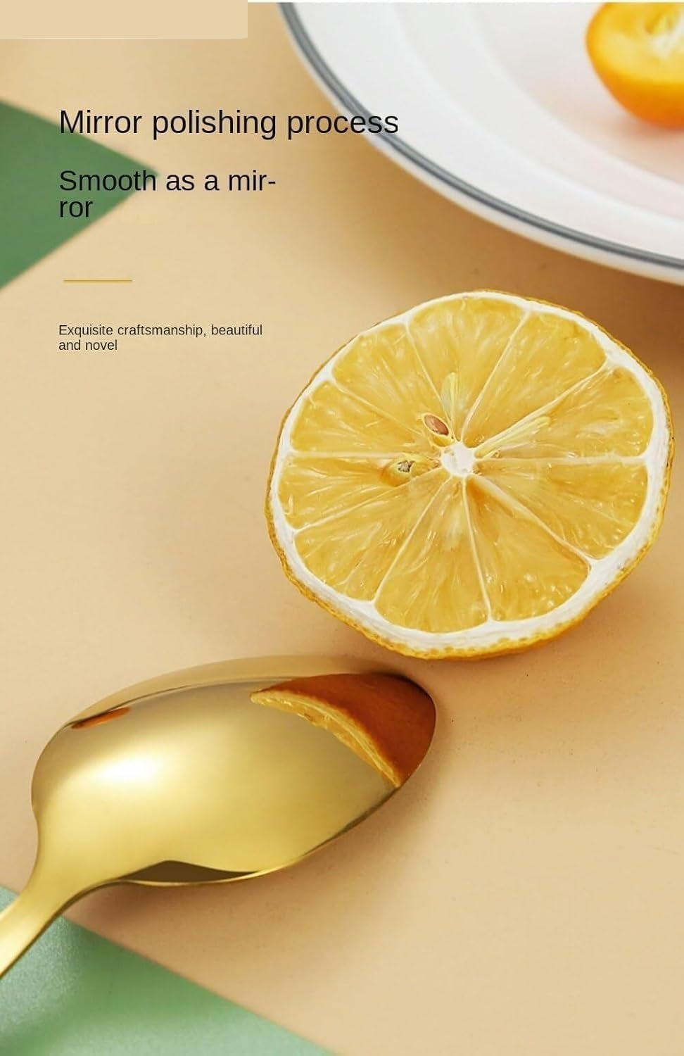 Juego de cubiertos de acero inoxidable con mango de bambú for cocina, vajilla de acero inoxidable, ideal for el hogar, restaurantes, banquetes, cuchillos, tenedores y cucharas (dorado, 16 piezas)(Silv